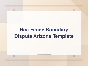 Arizona Hoa Fence Boundary Dispute Template